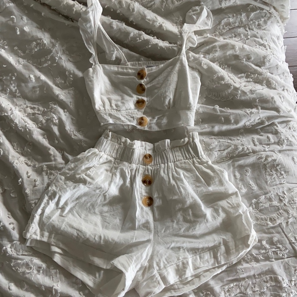 nwot white button up princess polly set